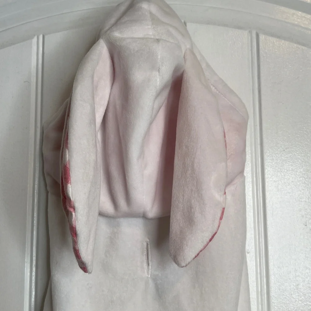 Top Paw White‎ Pink Gingham Accent Easter Bunny Hooded Dog Onesie. Large. NWT.